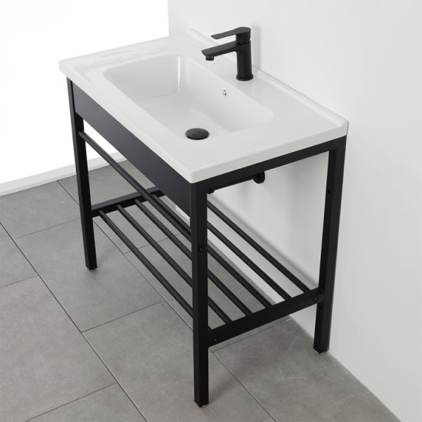 Composizione bagno Borg 80cm in metallo nero