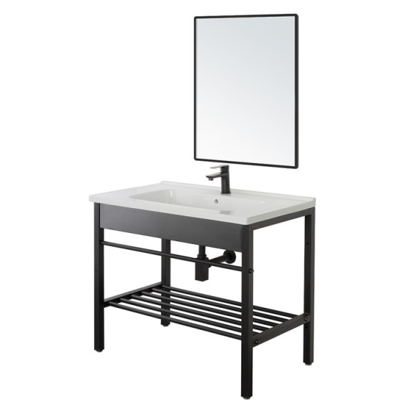 Composizione bagno Borg 80cm in metallo nero