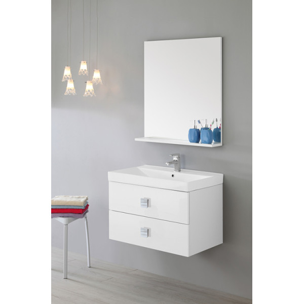 Composizione bagno sospesa Bravo75 bianco laccato