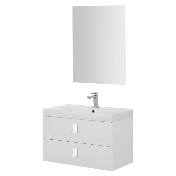 Composizione bagno sospesa Bravo75 bianco laccato