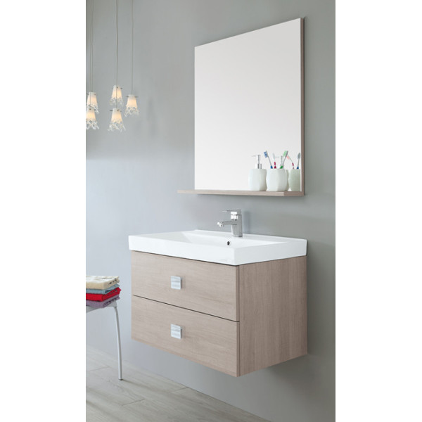 Composizione bagno sospesa Bravo75 rovere chiaro