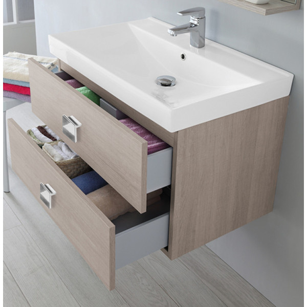 Composizione bagno sospesa Bravo75 rovere chiaro