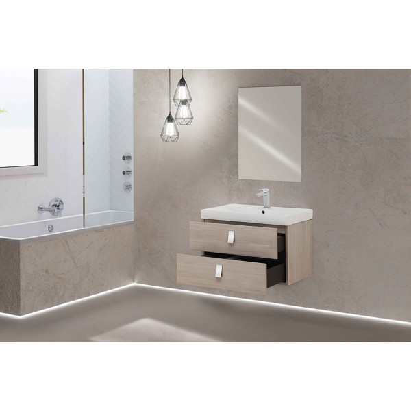 Composizione bagno sospesa Bravo75 rovere chiaro