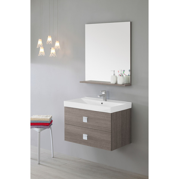 Composizione bagno sospesa Bravo75 rovere scuro