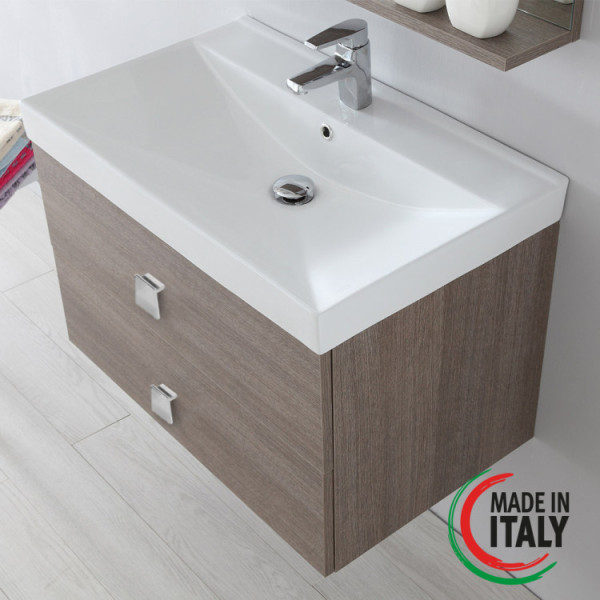 Composizione bagno sospesa Bravo75 rovere scuro