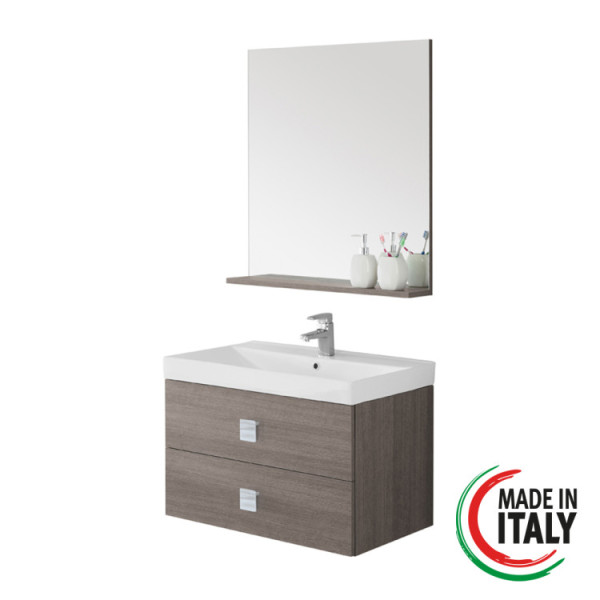 Composizione bagno sospesa Bravo75 rovere scuro