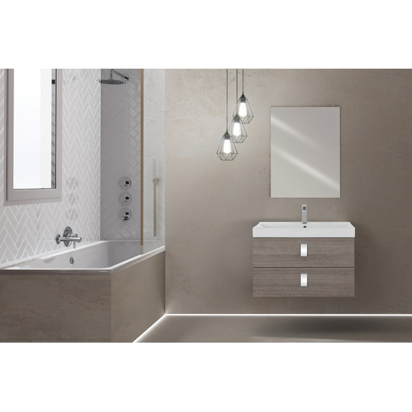 Composizione bagno sospesa Bravo75 rovere scuro