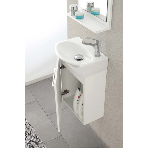 Composizione bagno sospesa Elys 40cm in MDF bianco