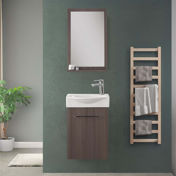 Composizione bagno sospesa Elys 40cm in MDF legno
