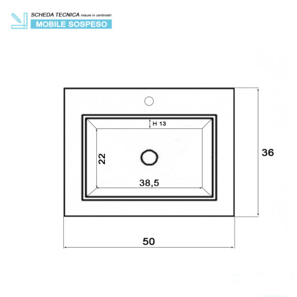 Composizione bagno sospesa Si50 rovere chiaro