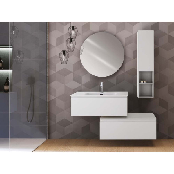 Composizione sospesa 2 cassetti 90cm bianca linea Light