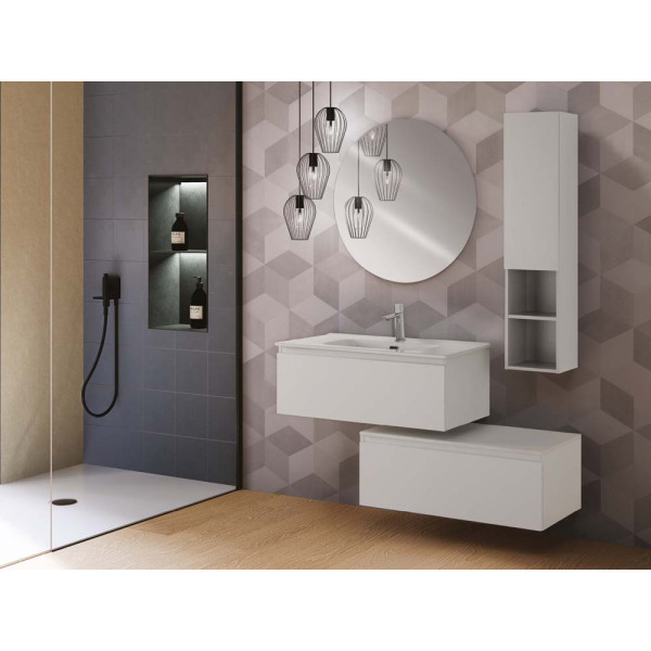 Composizione sospesa 2 cassetti 90cm bianca linea Light