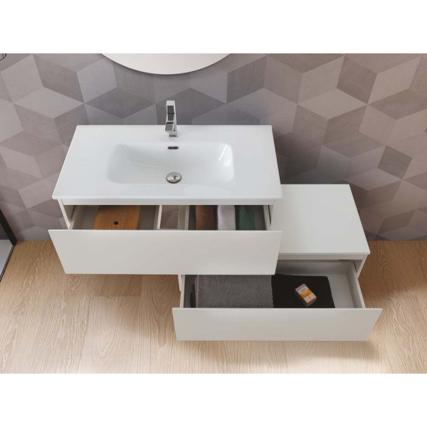 Composizione sospesa 2 cassetti 90cm bianca linea Light