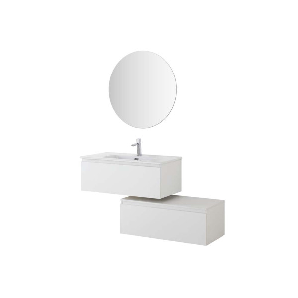 Composizione sospesa 2 cassetti 90cm bianca linea Light