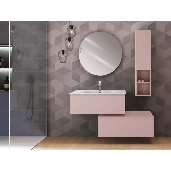 Composizione sospesa 2 cassetti 90cm rosa linea Light