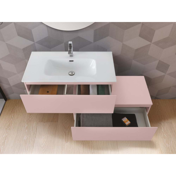 Composizione sospesa 2 cassetti 90cm rosa linea Light