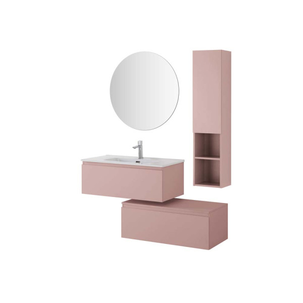 Composizione sospesa 2 cassetti 90cm rosa linea Light