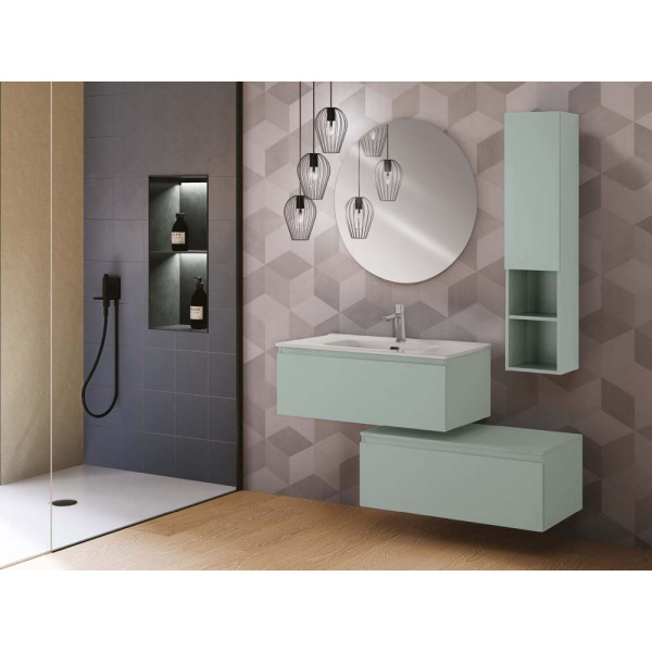 Composizione sospesa 2 cassetti 90cm verde linea Light