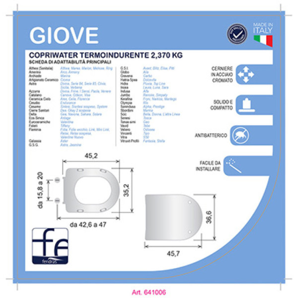 Copriwater termoindurente Giove