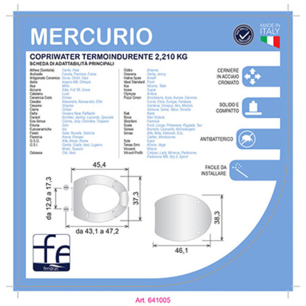 Copriwater termoindurente Mercurio
