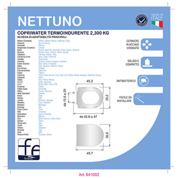 Copriwater termoindurente Nettuno