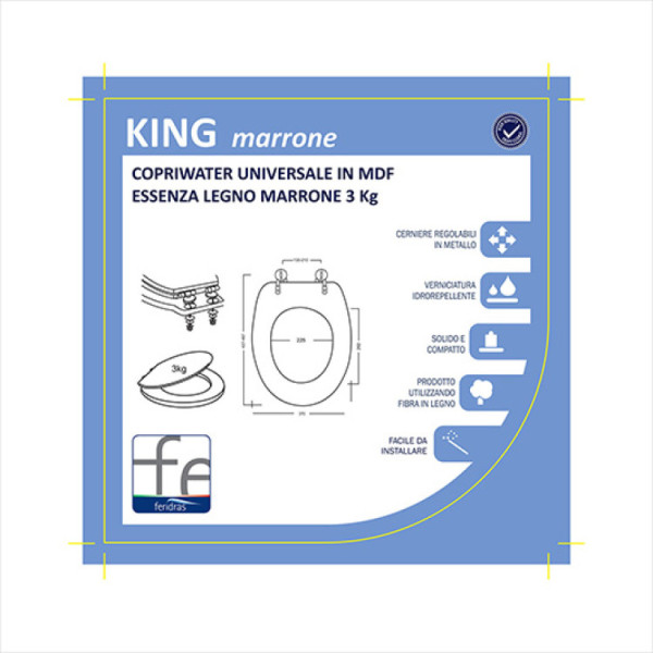 Copriwater universale in legno marrone King
