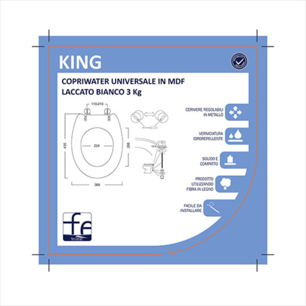 Copriwater universale in MDF laccato King