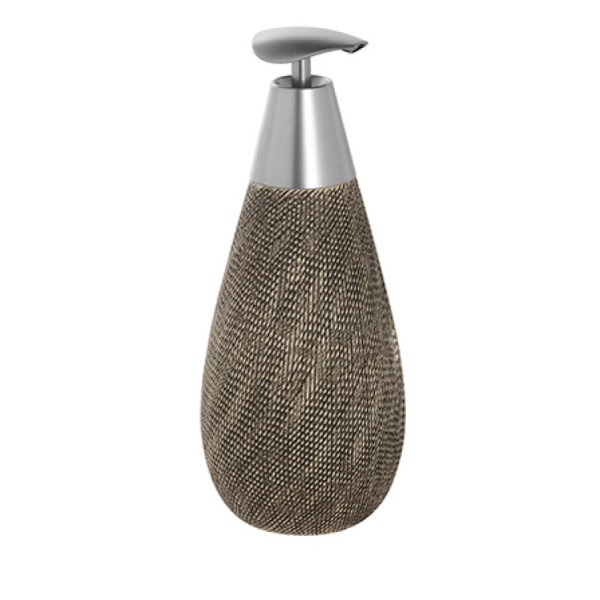 Dispenser in ceramica e acciaio marrone linea Safari