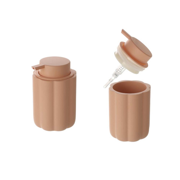 Dispenser sapone in poliresina rosa pesca linea Soul