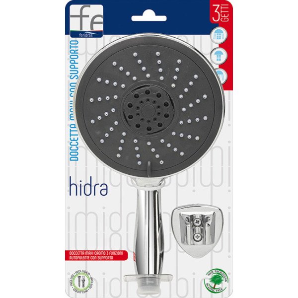 Doccetta in abs cromo 3 funzioni con supporto