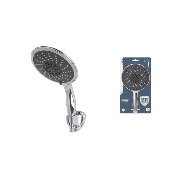 Doccetta in abs cromo 3 funzioni con supporto