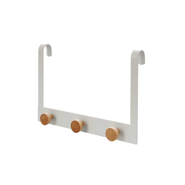 Gancio triplo in acciaio bianco e bambu' linea Haiti