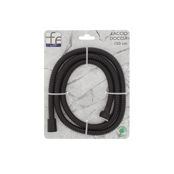 Laccio doccia in acciaio nero opaco da 150cm