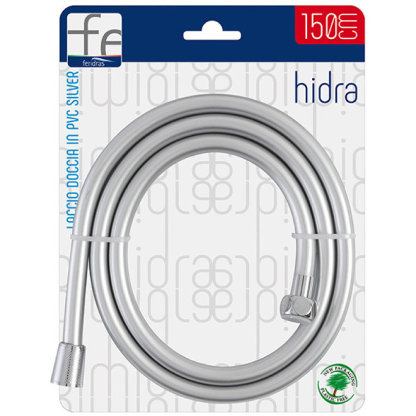 Laccio doccia in pvc 150 cm grigio metallizato