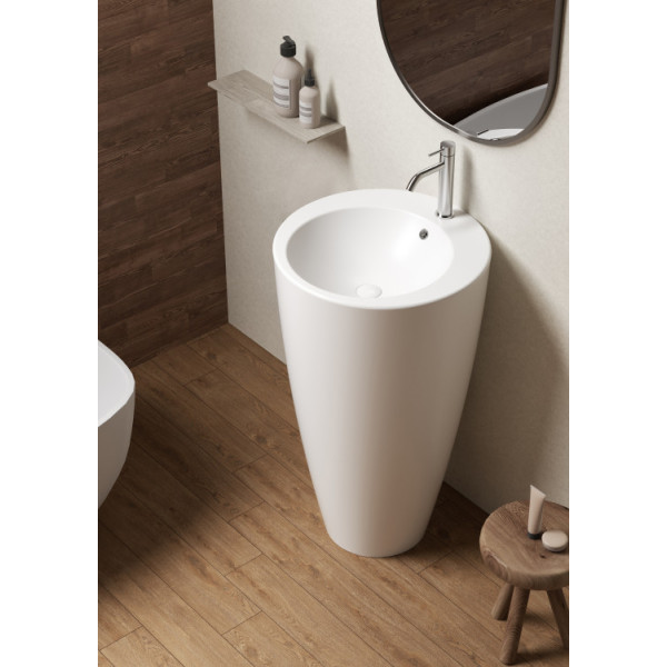 Lavabo freestanding in ceramica bianco opaco