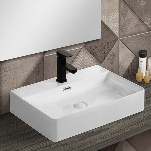 Lavabo in ceramica da appoggio e sospeso L60cm