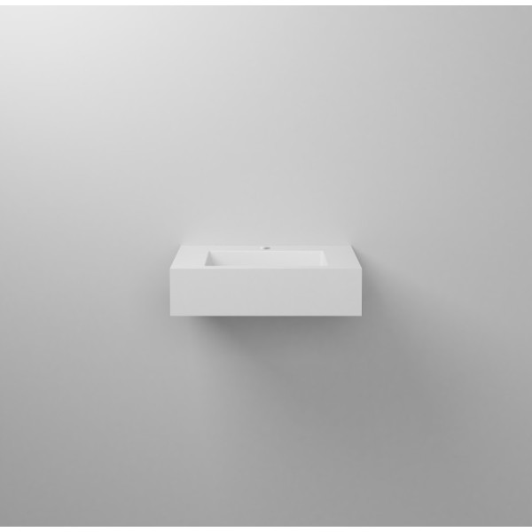 Lavabo sospeso in resina L60cm bianco lucido