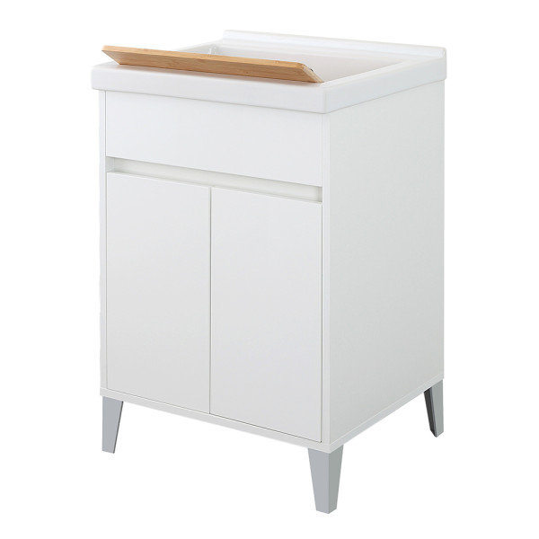 Lavatoio 60cm con vasca in ceramica bainco laccato