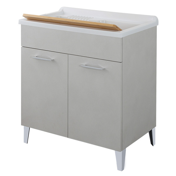 Lavatoio da 80cm con vasca in resina grigio calce