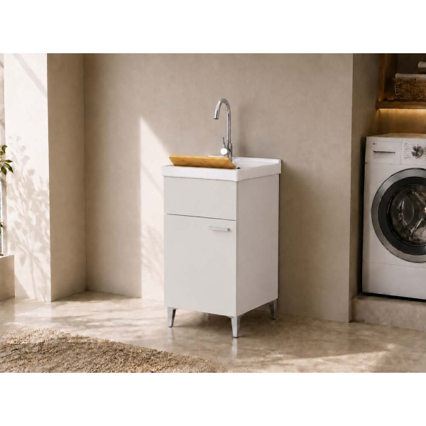 Lavatoio in nobilitato melaminico bianco lucido