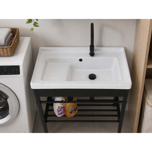 Lavatoio linea Borg 80cm in metallo nero