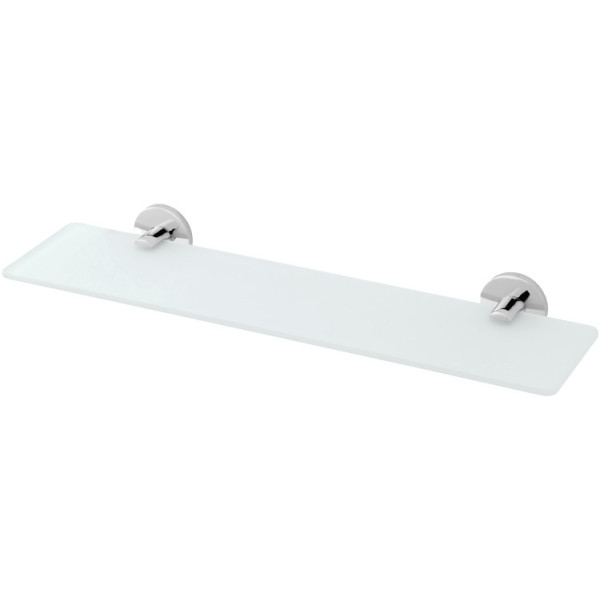 Mensola cromo e vetro satinato da 50 cm linea Bora