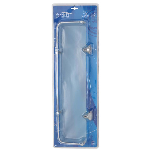 Mensola cromo e vetro satinato da 50 cm linea Facile