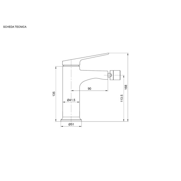 Miscelatore bidet cromo serie Armony