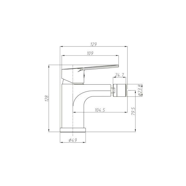 Miscelatore bidet in zinco cromo serie Eden
