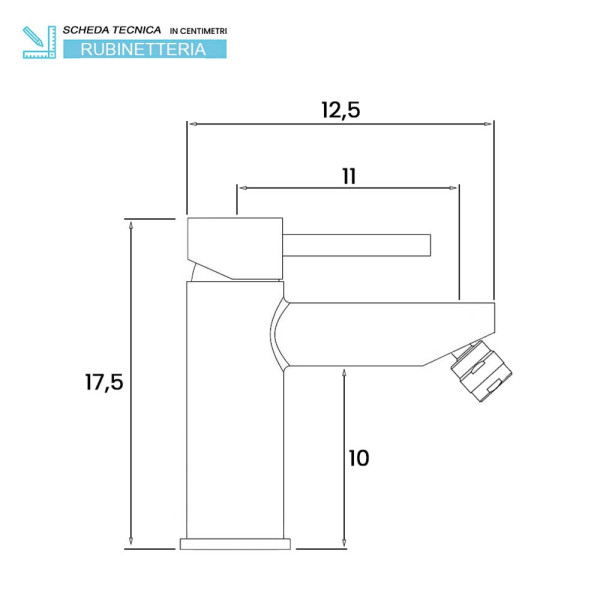 Miscelatore bidet nero opaco serie York
