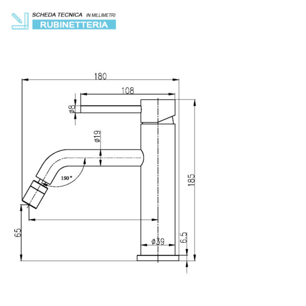 Miscelatore bidet serie Nuego