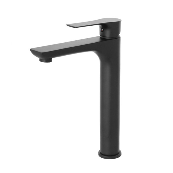 Miscelatore lavabo alto nero opaco serie Flat