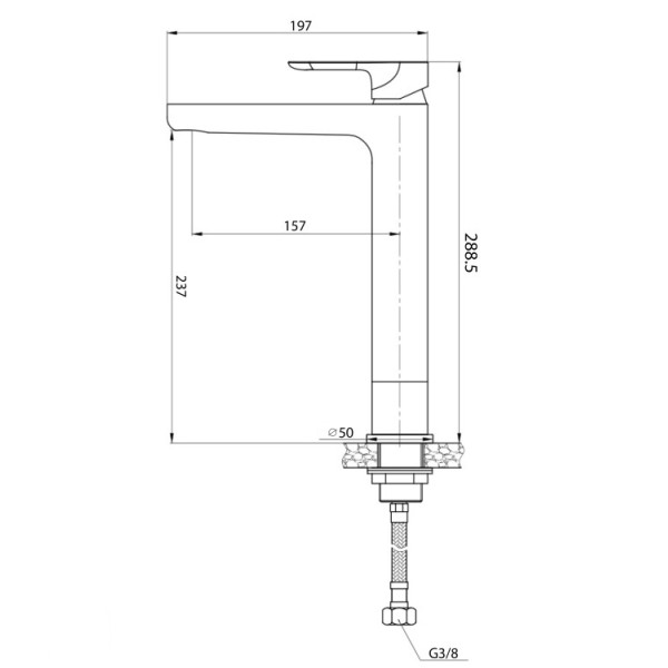 Miscelatore lavabo alto serie Kreo