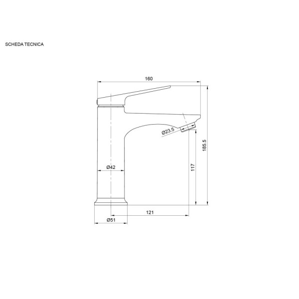 Miscelatore lavabo cromo serie Armony